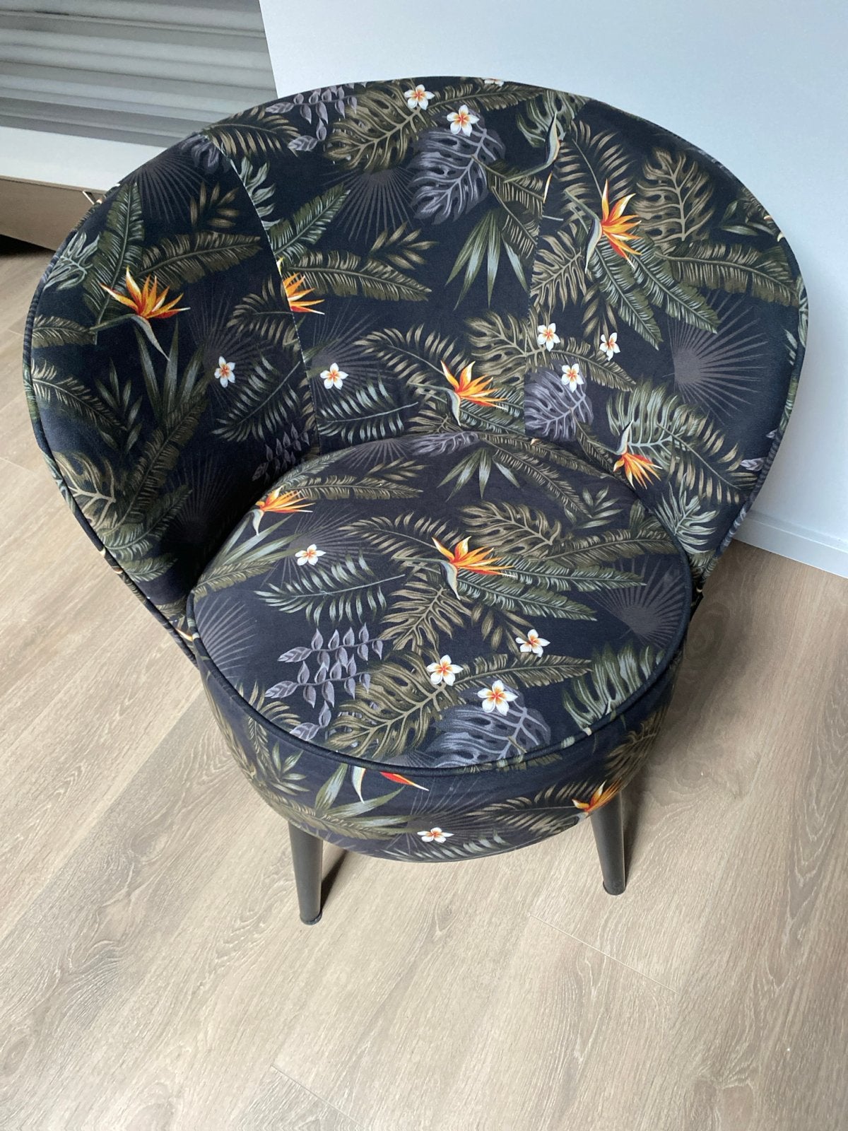 Velvet fauteuil Woood met tropische print, Ophalen, Overige kleuren, Zo goed als nieuw, Eén
