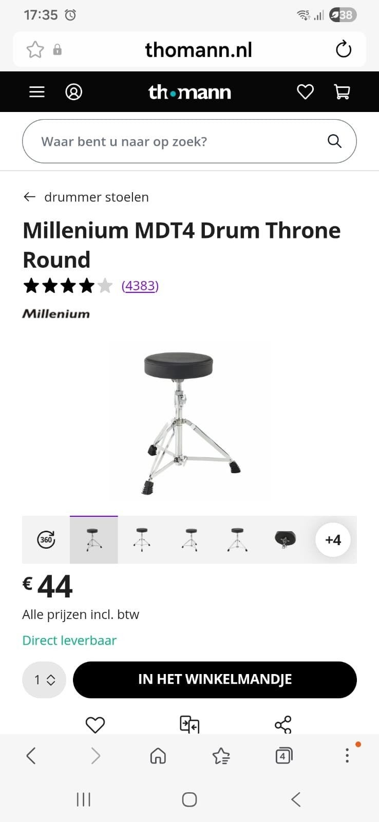 Millenium MDT4 Drum Throne Round - Zo goed als nieuw, Muziek en Instrumenten, Ophalen, Zo goed als nieuw, Overige merken