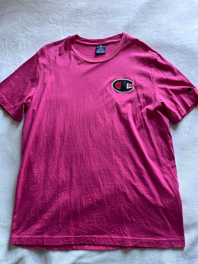 Heren shirt Champion T-shirt Roze Maat L, Ophalen of Verzenden, Zo goed als nieuw, Maat 52/54 (L), Roze
