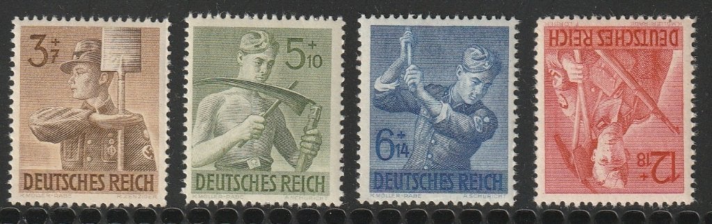 Rijk 1943 850/853 Arbeidsdienst, Postfris, Ophalen of Verzenden, Overige periodes, Postfris