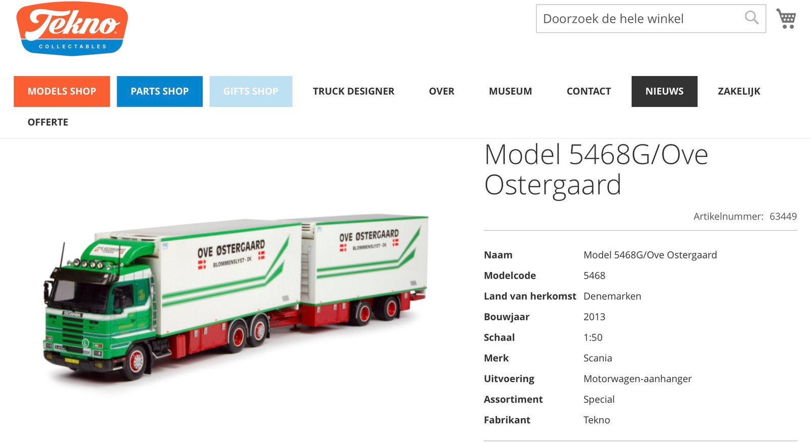 Gezocht Tekno Scania 143-500 Steamline Ove Ostergaard., Ophalen of Verzenden, Zo goed als nieuw, Bus of Vrachtwagen, Tekno