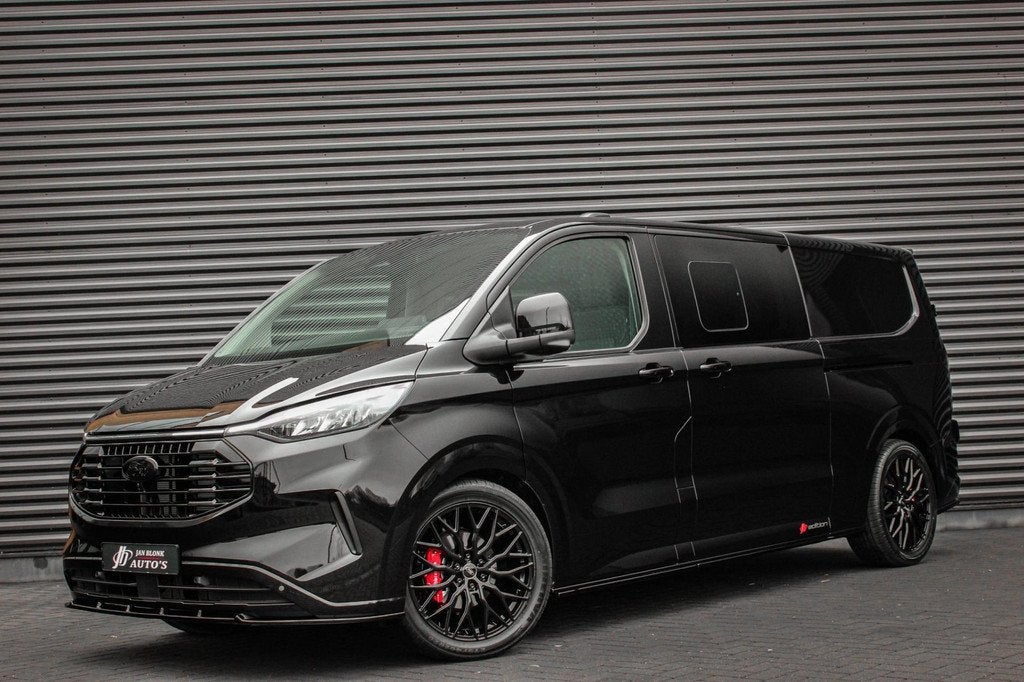 Ford Transit Custom 2.0 TDCI L2H1 170PK Limited DC / DUBBEL, Auto's, Zwart, 4 cilinders, 2020 kg, Zwart