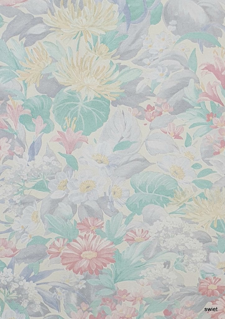 12609 Vintage bloemenbehang in pastel tinten swiet, Verzenden, Roze
