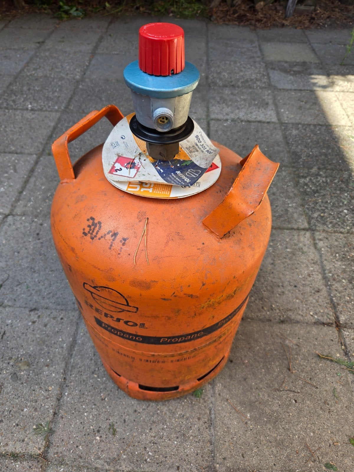 Repsol Spaanse gasfles propaan/butaan met adapter, Ophalen, Gebruikt