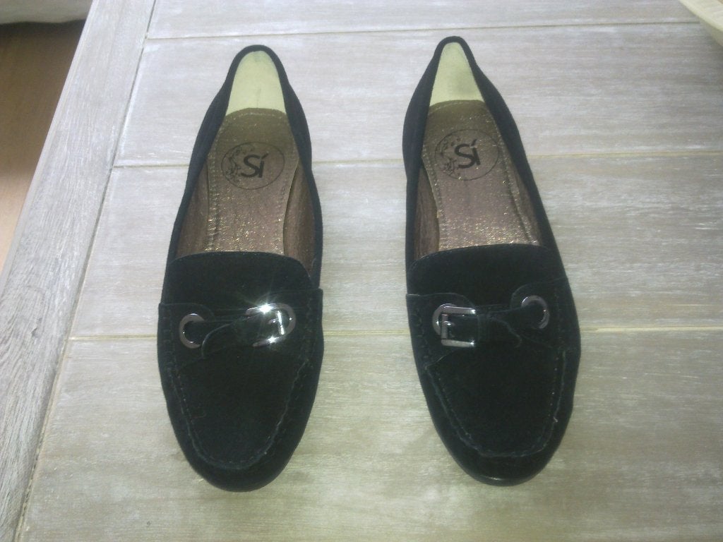 Si schoenen loafers instapper suede nieuw maat 39 nieuw, Nieuw, Ophalen of Verzenden, Instappers, Zwart