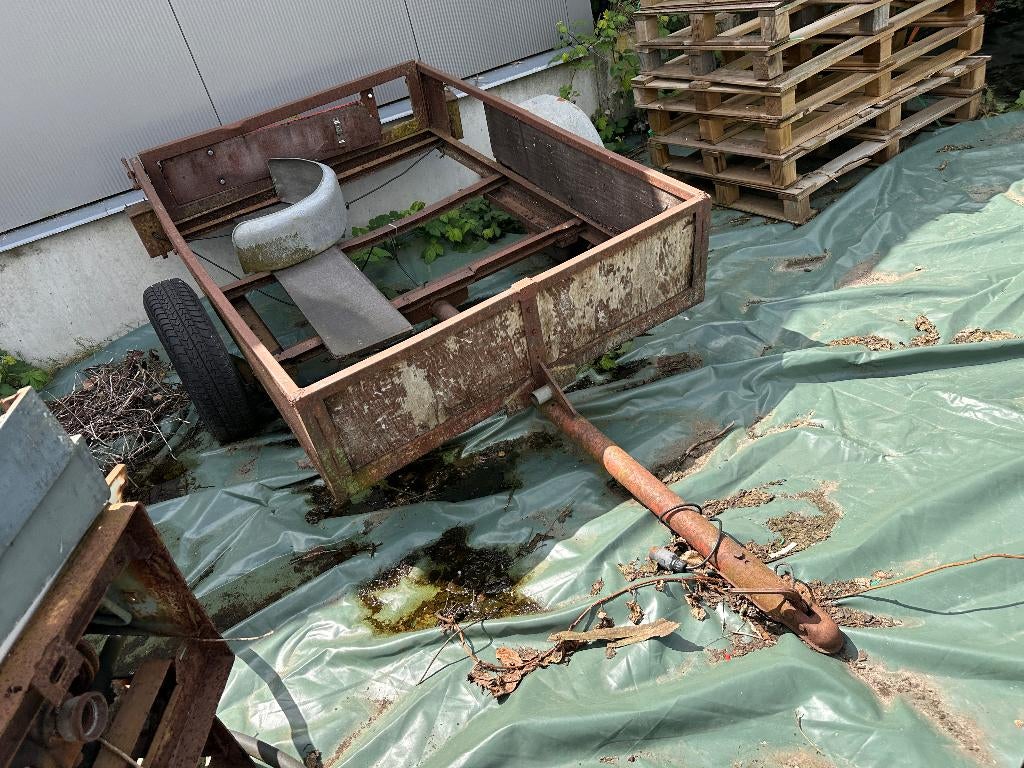 Aanhangwagen klusproject aanhanger, Ophalen, Gebruikt