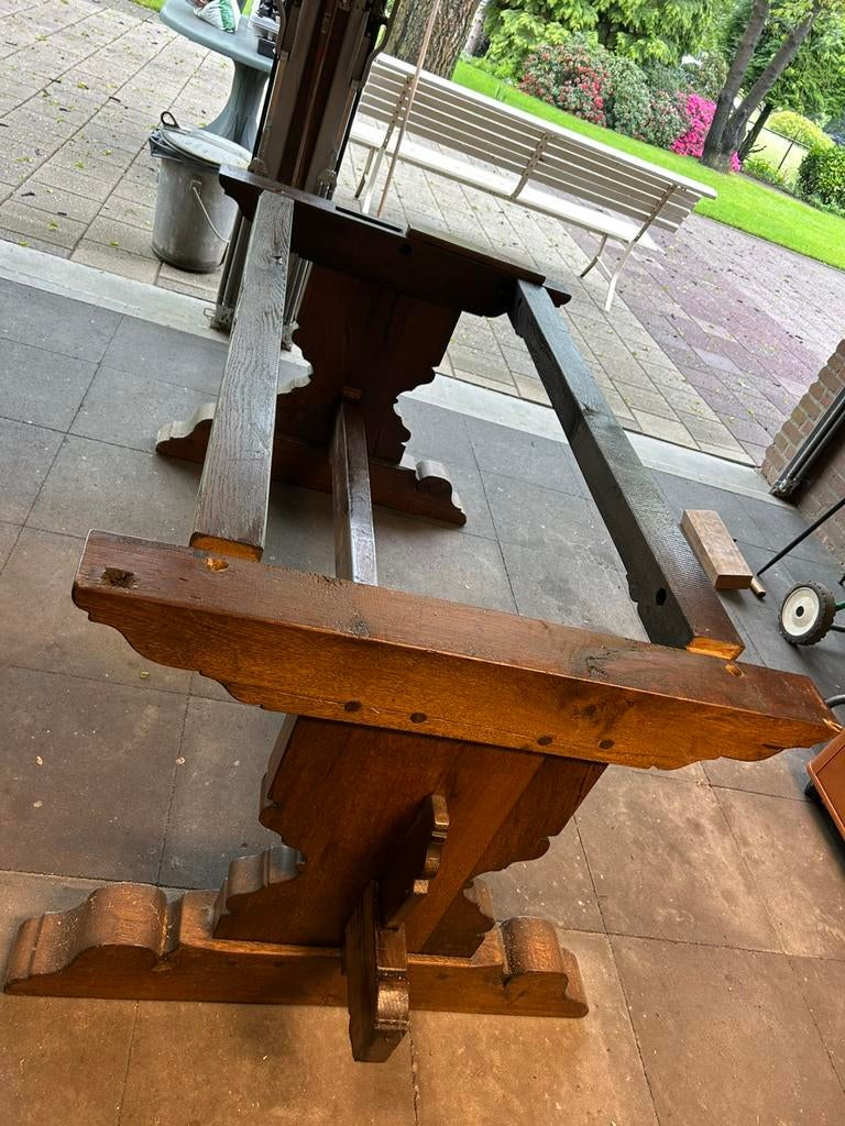 Zware, oude, eiken tafel 177x90, Ophalen, Gebruikt, Klassiek, stammtisch, Eikenhout