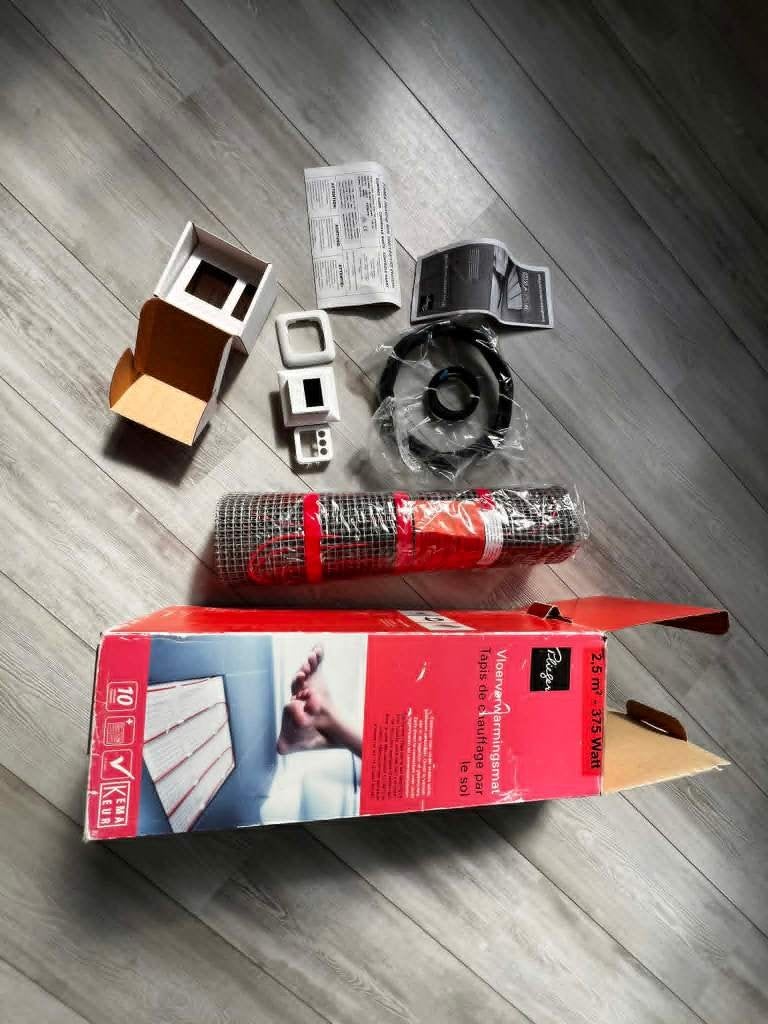 Plieger Heat elektrische vloerverwarmingsmat 50x500cm, 30 tot 80 cm, Radiator, Nieuw, 150 cm of meer