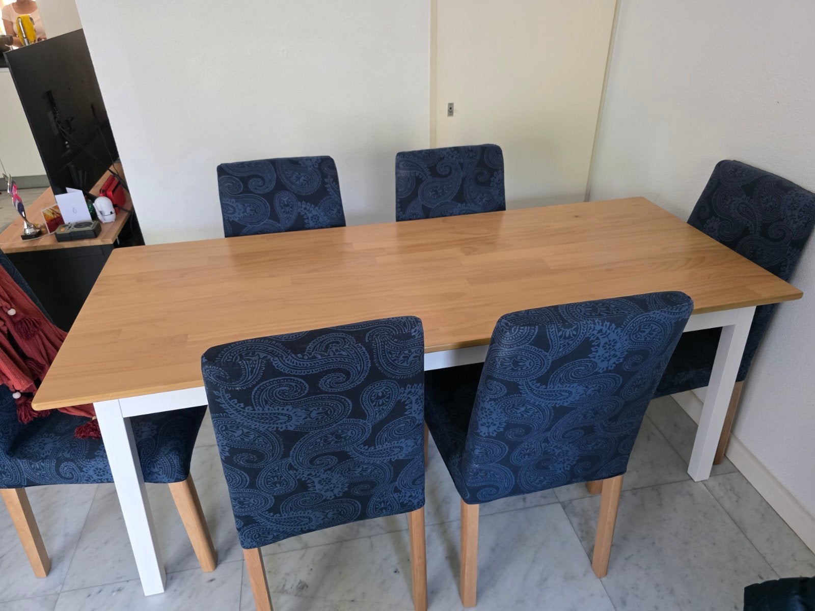 IKEA ALHULT Eettafel & 6 BERGMUND stoelen  Zo goed als nieuw, 50 tot 100 cm, Zo goed als nieuw, 150 tot 200 cm, Modern