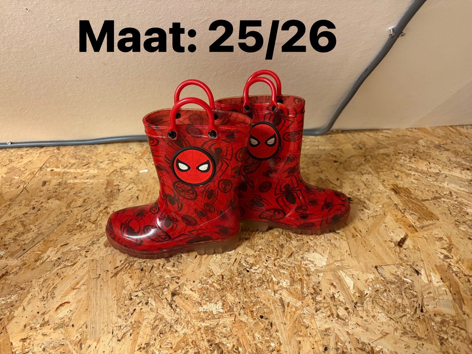 Spider-Man laarsjes maat 25/26 - Zo snel mogelijk weg!, Ophalen, Gebruikt, Jongen, Laarzen