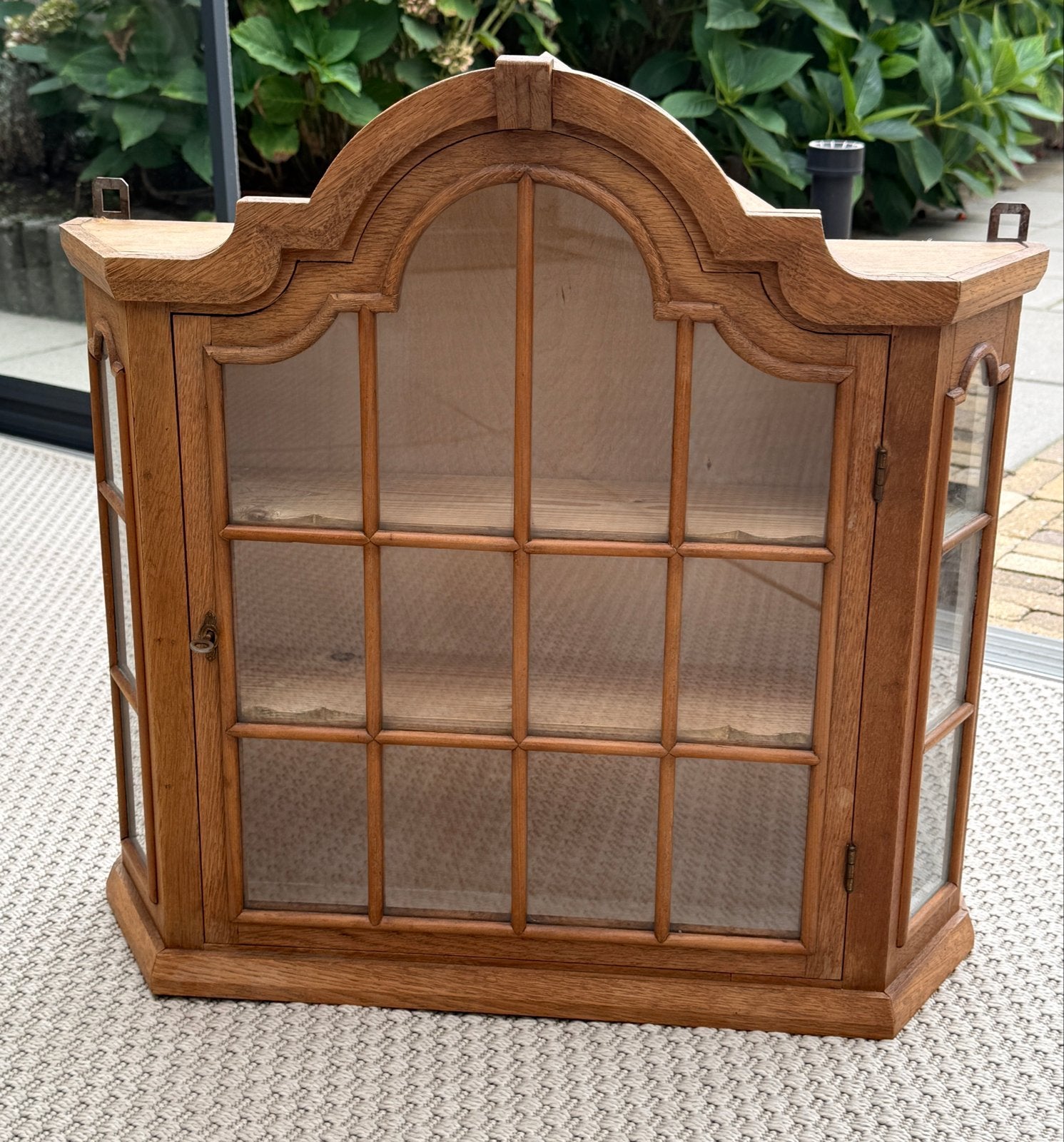 Houten Vitrine wandkastje, Huis en Inrichting, Ophalen, Gebruikt, 50 tot 100 cm, Minder dan 25 cm