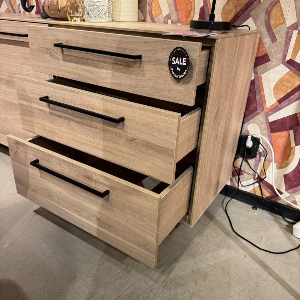 Dressoir Ricco -  2 Deur 3 La - Melamine - 182 cm - Pronto, Niet ingevuld, Niet ingevuld, Niet ingevuld
