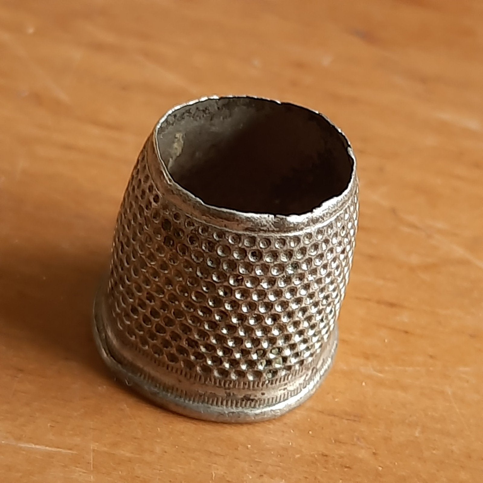 Antieke Zilveren Naairing Vingerhoed, Antiek en Kunst, Antiek | Goud en Zilver, Verzenden
