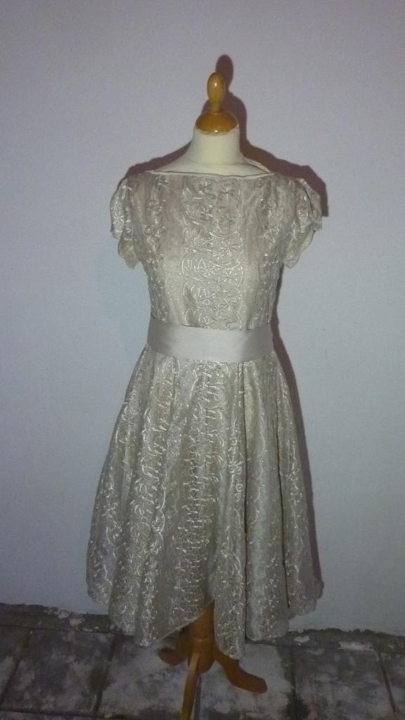 vintage bruidsjurk, trouwjurk, jurk, bruid, Kleding | Dames, Ophalen of Verzenden, Gedragen, Overige kleuren, Trouwjurk