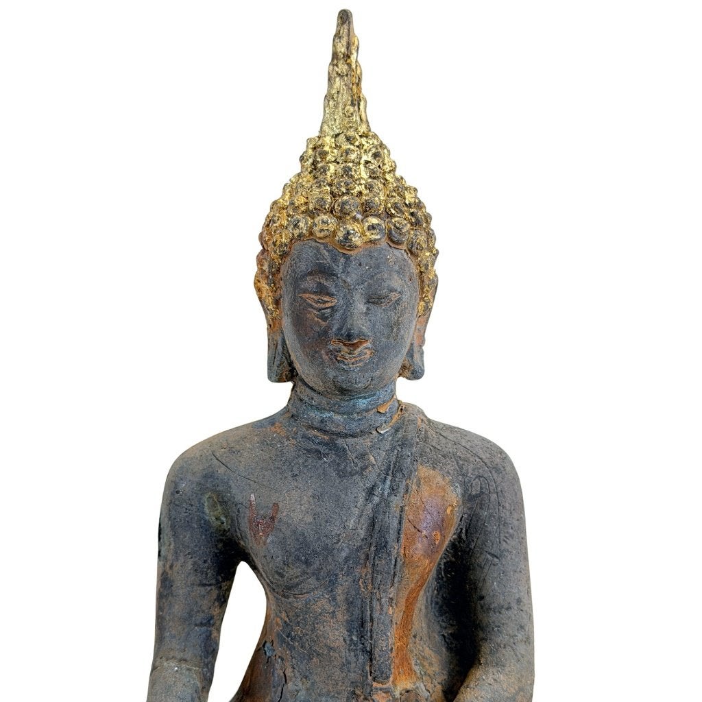 Boeddhabeeld – Ayutthaya – verguld brons, Antiek en Kunst, Overige herkomsten, Ophalen of Verzenden, Beeld, Brons