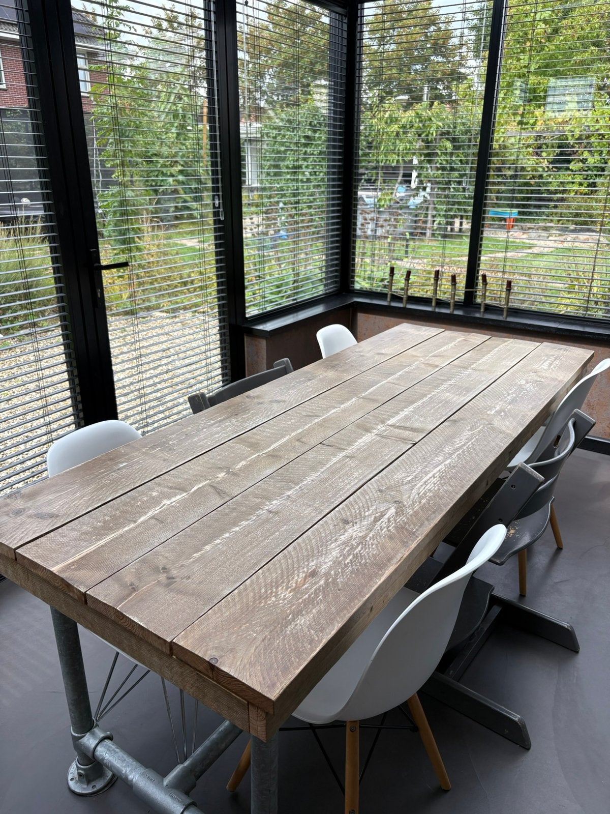 Eetkamertafel, Huis en Inrichting, Tafels | Eettafels, Ophalen of Verzenden, Gebruikt, Rechthoekig, 200 cm of meer
