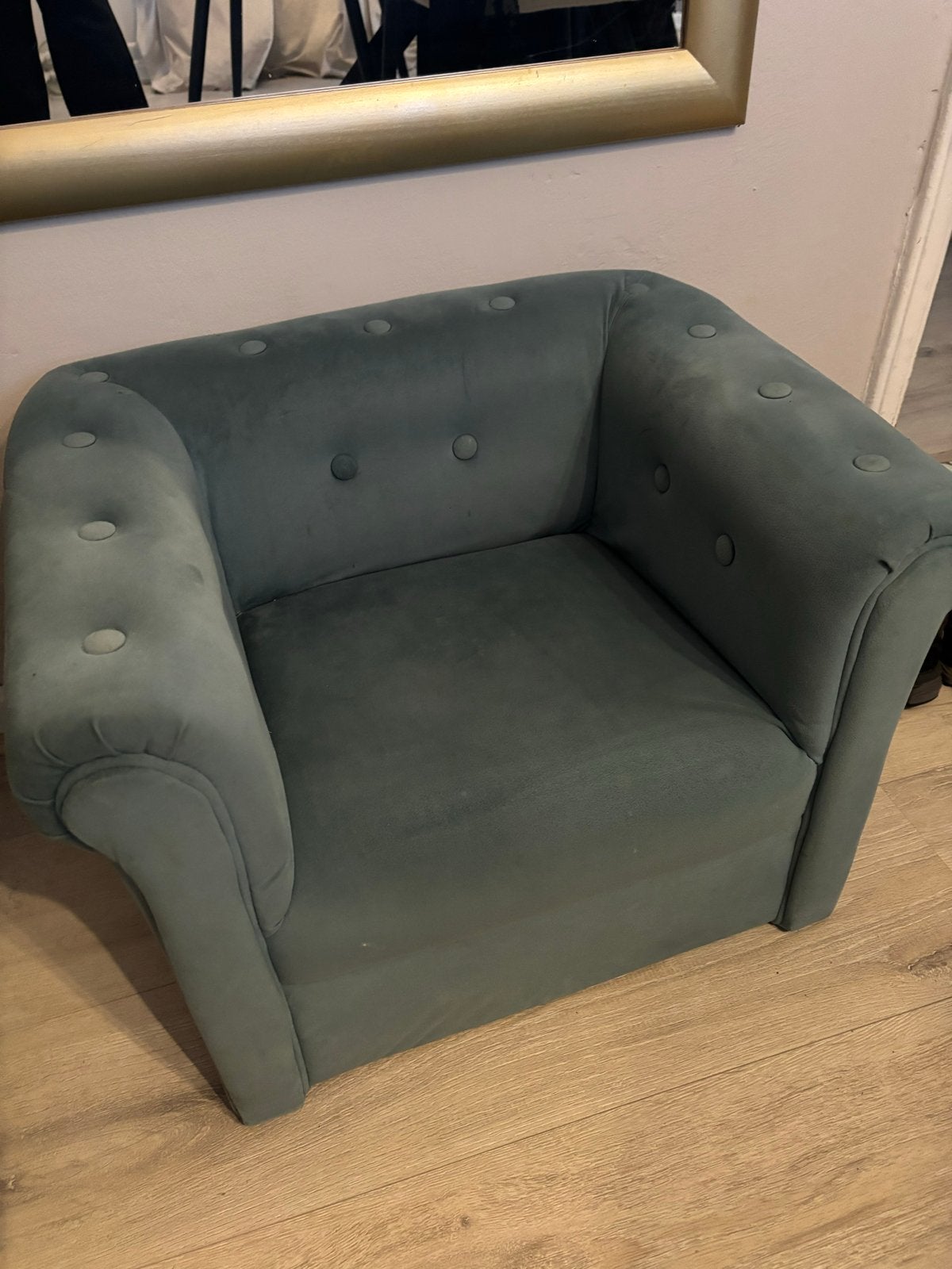 Velvet fauteuil, Huis en Inrichting, Ophalen, Gebruikt, Stof, 75 tot 100 cm