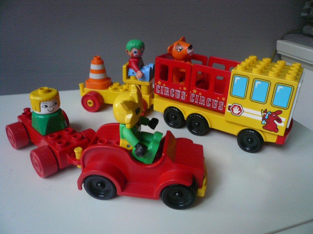 Duplo circus wagen clown tijgerwelp, Gebruikt, MOC (eigen creatie), Overige thema's, Ophalen of Verzenden