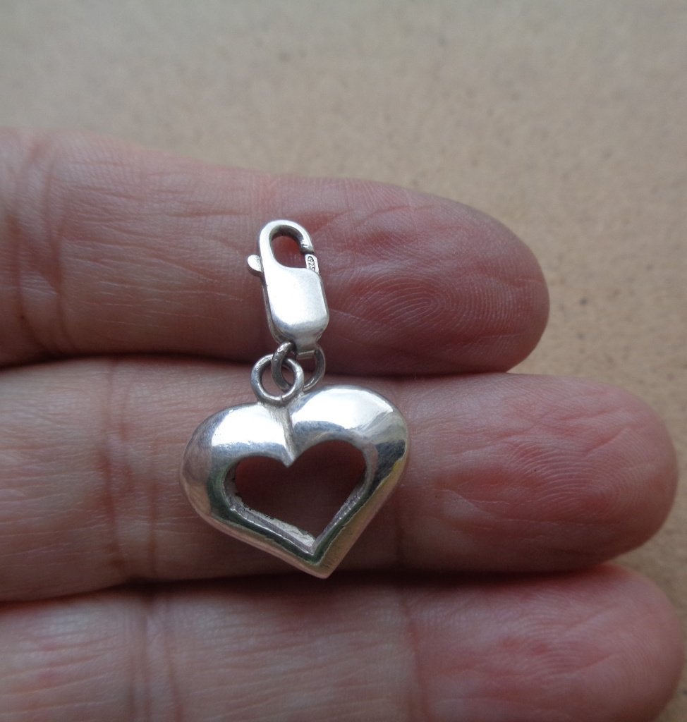 zilveren bedel hart met slotje [563], Overige merken, Ophalen of Verzenden, Zo goed als nieuw, 1 bedel