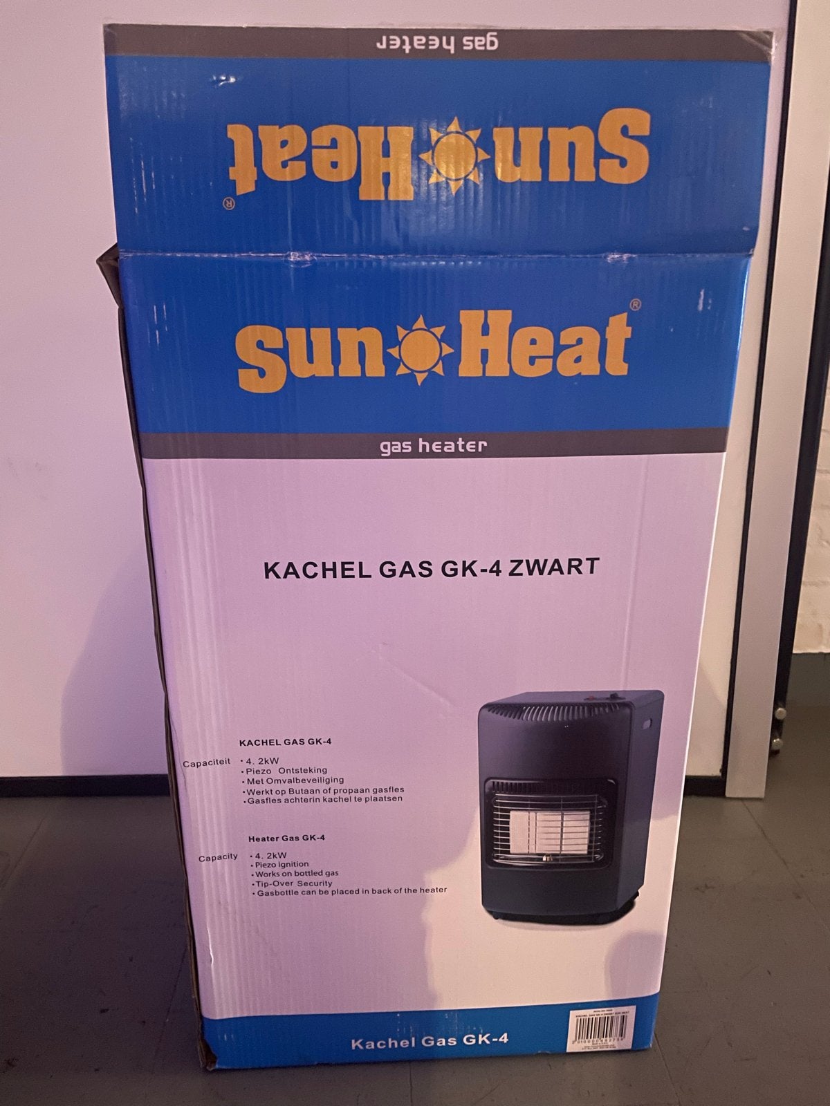 SunHeat Kachel Gas GK-4 Zwart - 4.2kW, Ophalen, Gebruikt, Gas, Vrijstaand