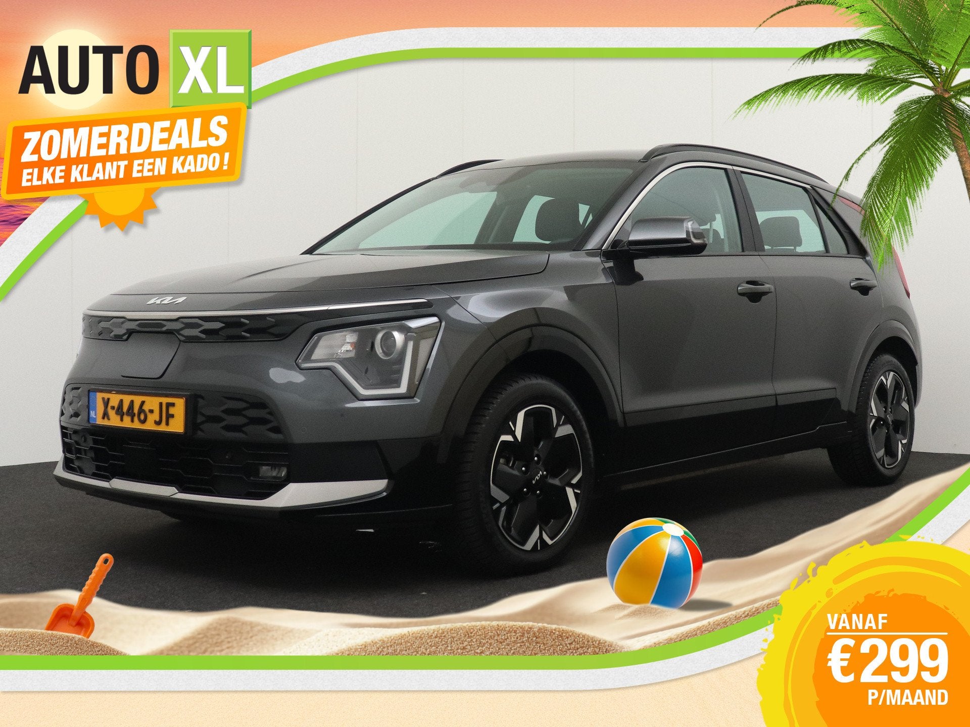 Kia Niro EV DynamicLine 64.8 kWh 3-Fase (98% SOH) Adapt. Cru, Auto's, Kia, 1657 kg, Leder en Stof, Origineel Nederlands, 370 min
