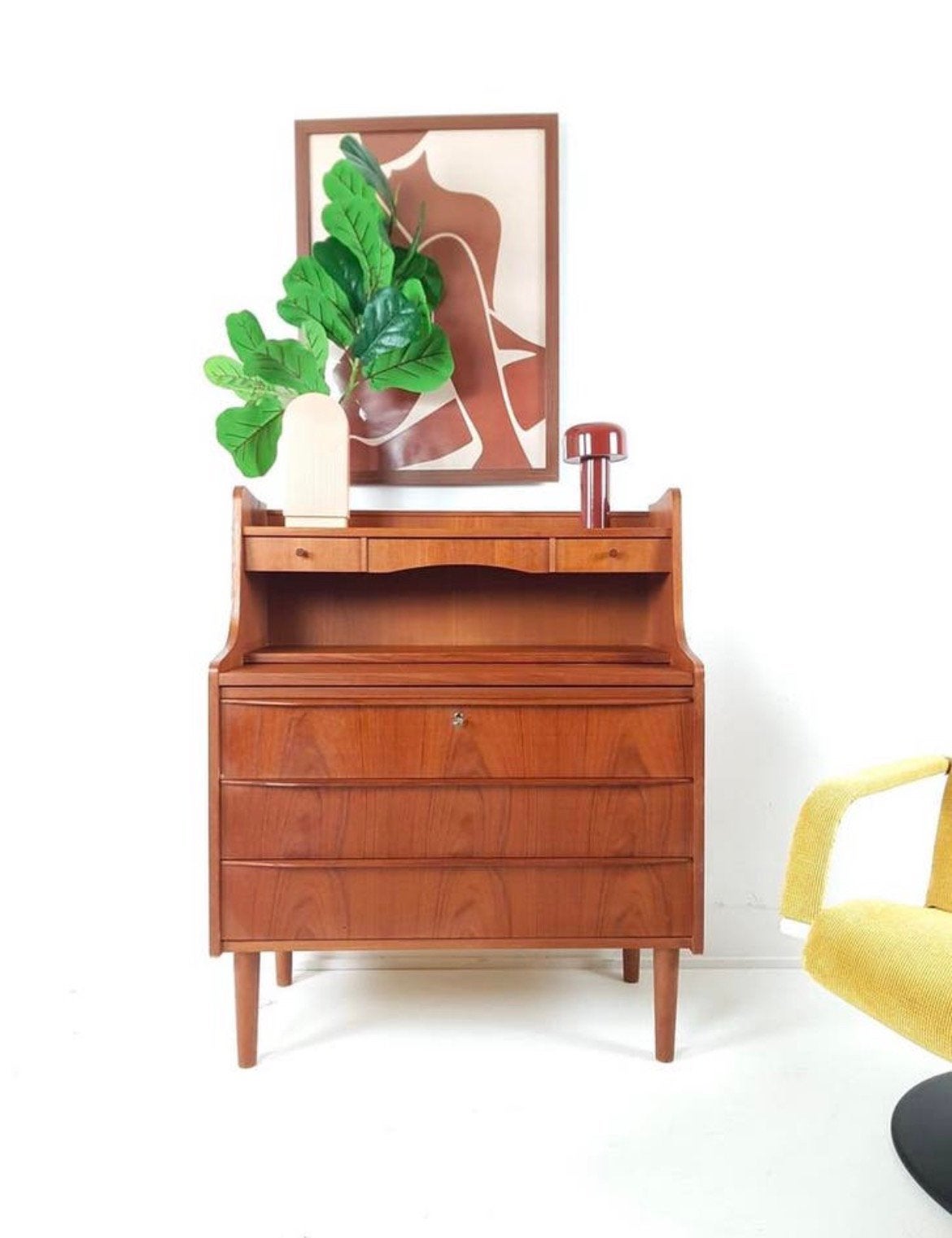 Deense vintage secretaire | kaptafel teak, -, -, Ophalen of Verzenden, Zo goed als nieuw