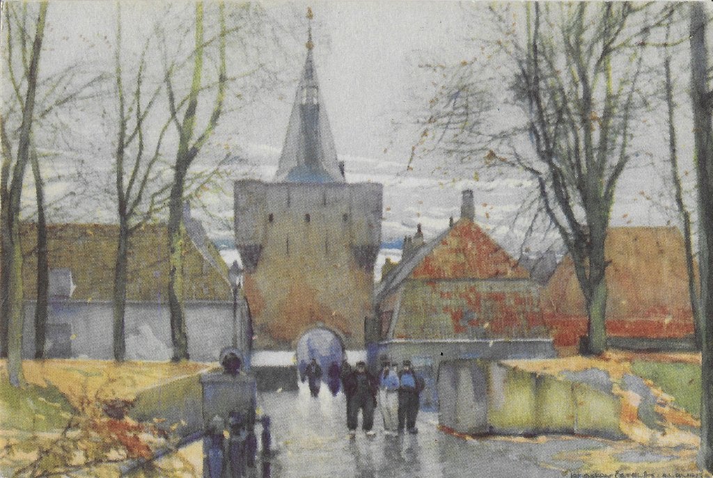 Elburg naar aquarel j setelik ongelopen ansichtkaart ( 1026, Ophalen of Verzenden, 1960 tot 1980, Ongelopen, Gelderland