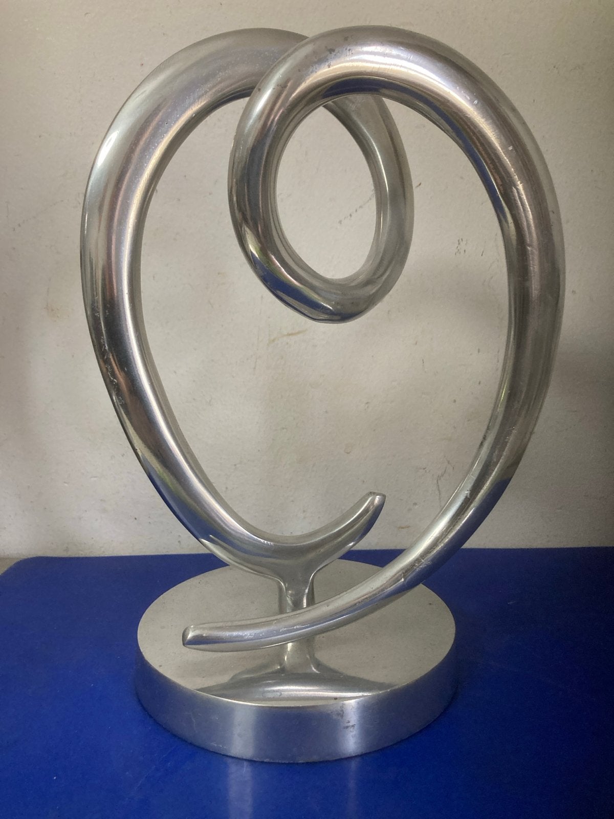 Aluminium hart decoratie op voet - 26 cm hoog, Ophalen of Verzenden, Zo goed als nieuw, Zilver, Metaal
