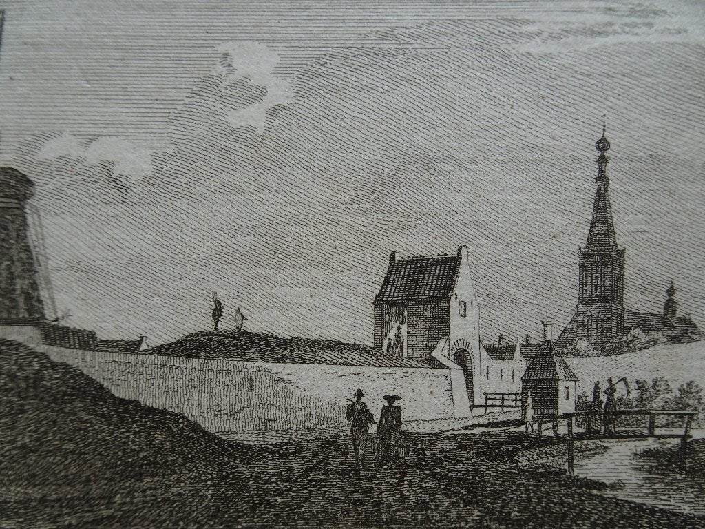 kopergravure Medemblik Westerpoort 1726 Hendrik Spilman, Antiek en Kunst, Verzenden, Stadsgezicht, Gravure, Origineel