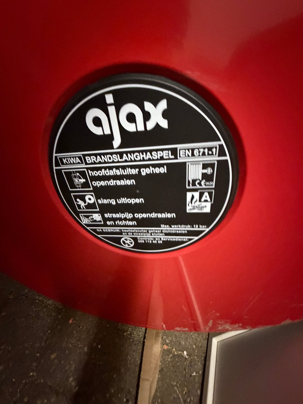 Ajax Brandslanghaspel - Nieuwstaat, Huis en Inrichting, Brandblussers en Brandkasten, Ophalen of Verzenden, Gebruikt, Brandblusser