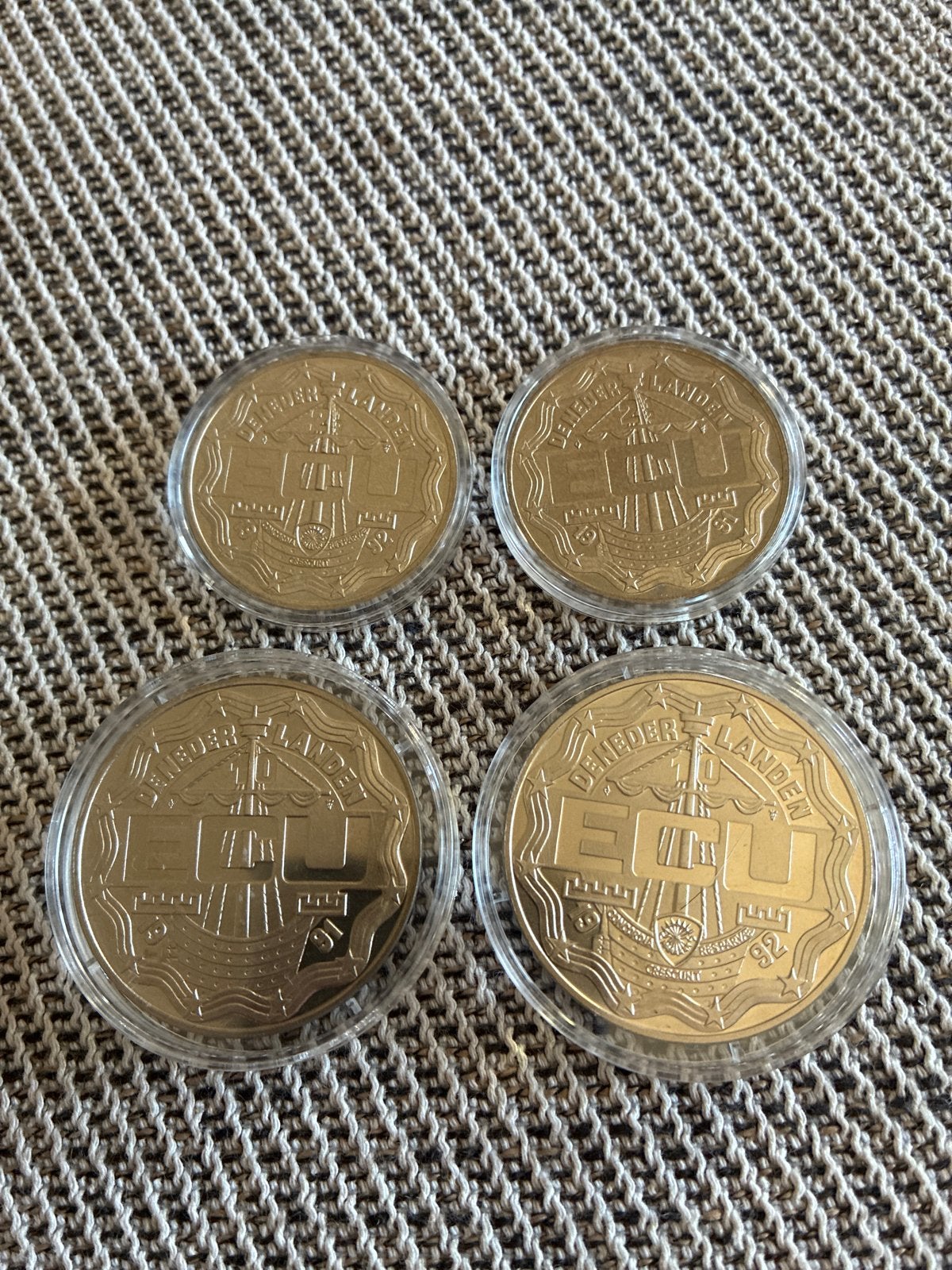 Set van 4 herdenkingsmunten - Ecu, Postzegels en Munten, Setje, Koning Willem I, Goud, Overige waardes