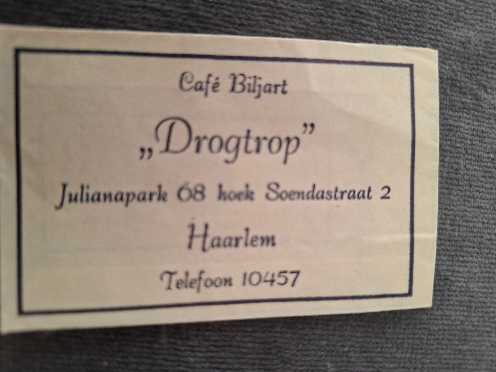 Haarlem, Café Biljart "Drogtrop", Verzamelen, Verzenden, Nederland