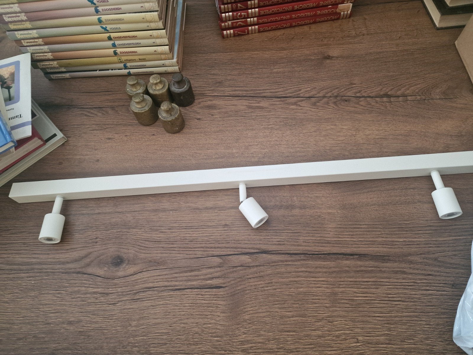 Witte railspot met 3 verstelbare spots, Ophalen of Verzenden, Metaal, Railspot, Verstelbaar