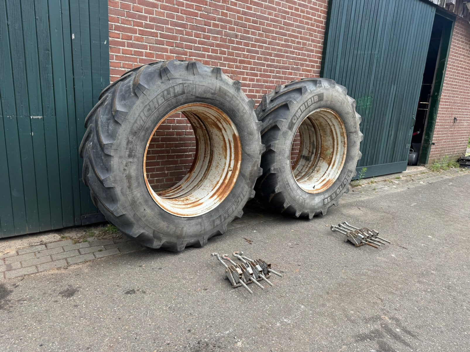 Michelin 520/70R38 dubbellucht wielen, Zakelijke goederen, Agrarisch | Onderdelen | Banden, Velgen en Assen, Ophalen