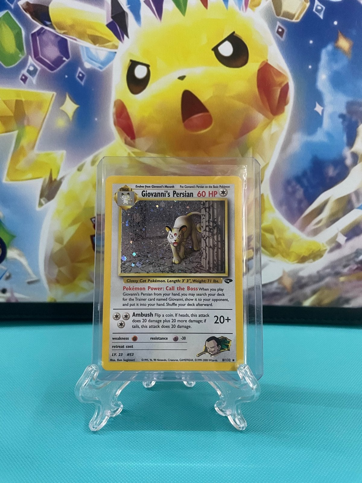 Giovanni's Persian 8/132 Gym Challenge Pokémon Kaart, Ophalen of Verzenden, Zo goed als nieuw, Losse kaart