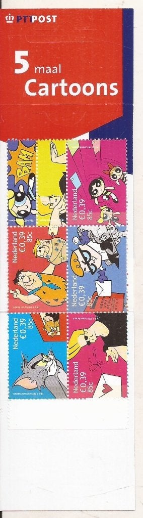 5 Maal Cartoons Nederland 2001Postfris Prachtig, Postzegels en Munten, Ophalen of Verzenden, Na 1940, Postfris