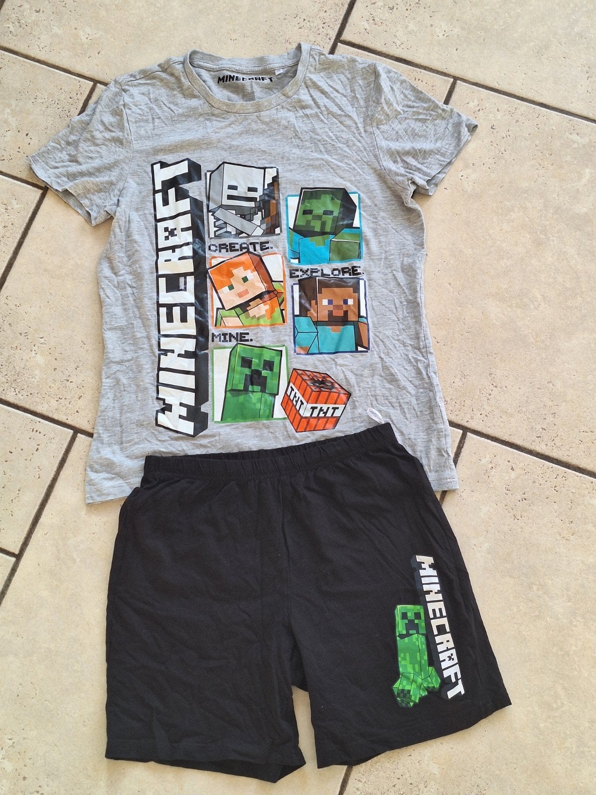 Jongens 💙 Shortama  Minecraft  valt 146, Nacht- of Onderkleding, Gebruikt, Minecraft, Ophalen of Verzenden