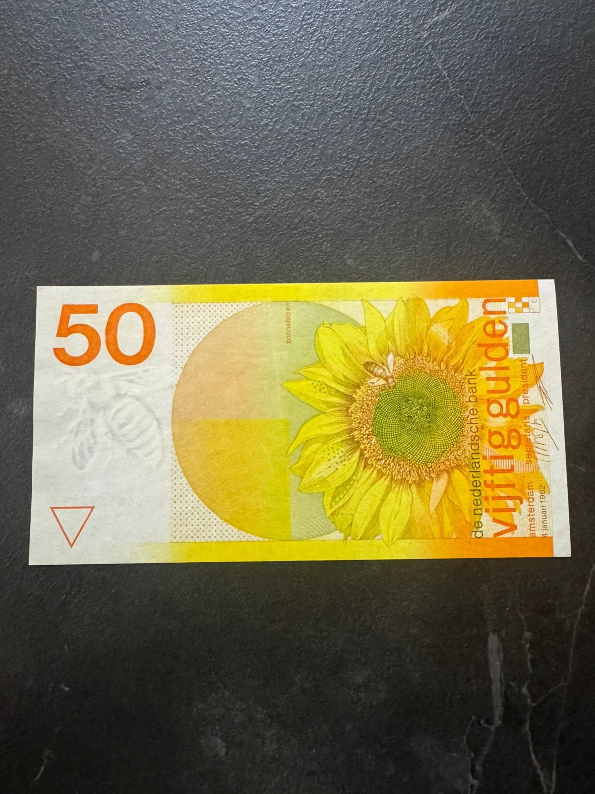 50 gulden de zonnenbloem 1982 in nieuw staat, Postzegels en Munten, Ophalen of Verzenden, 50 gulden, Los biljet