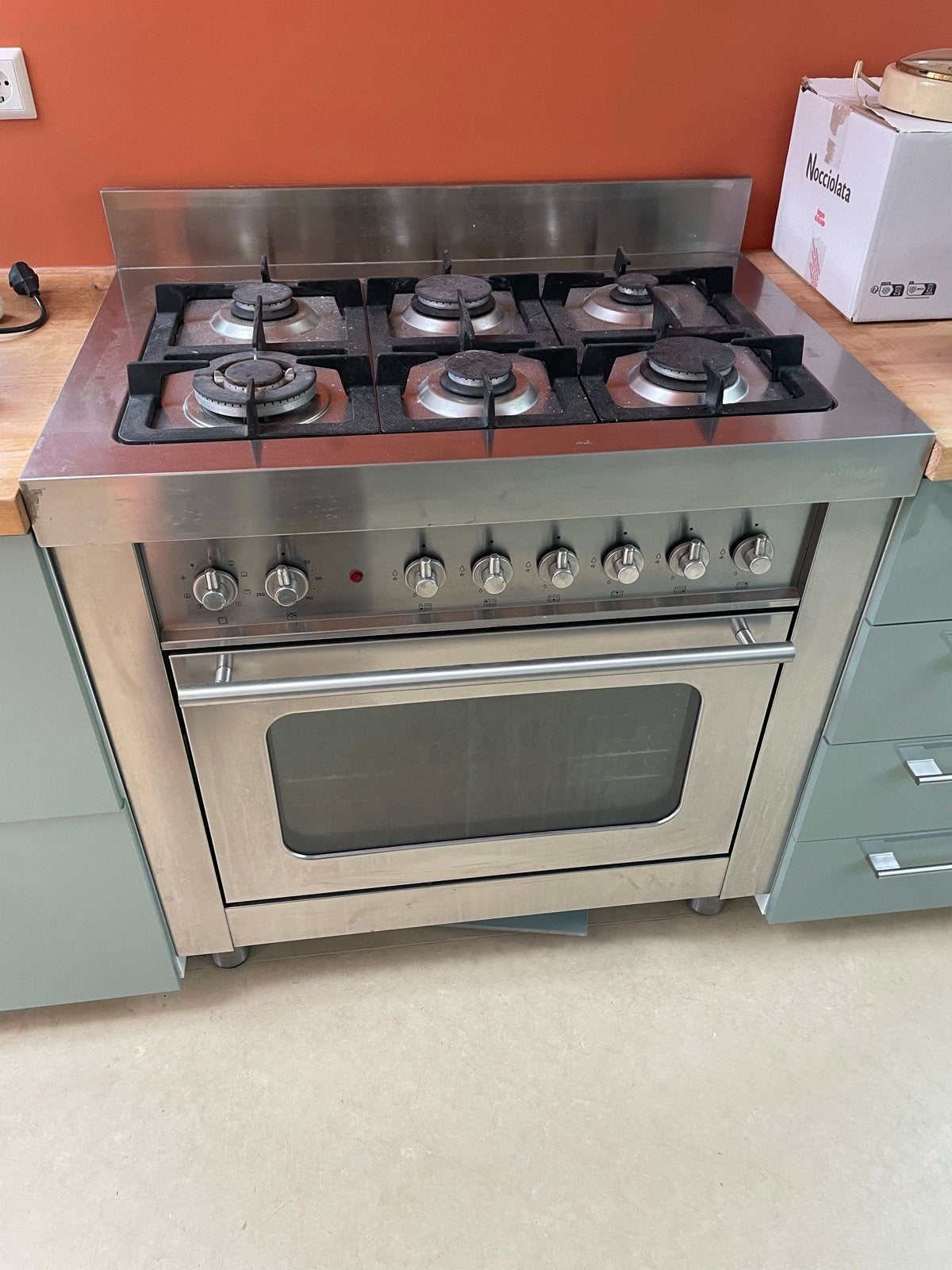 Solitaire Gasfornuis met elektrische oven - RVS, Ophalen, Gebruikt, 60 cm of meer, Gas