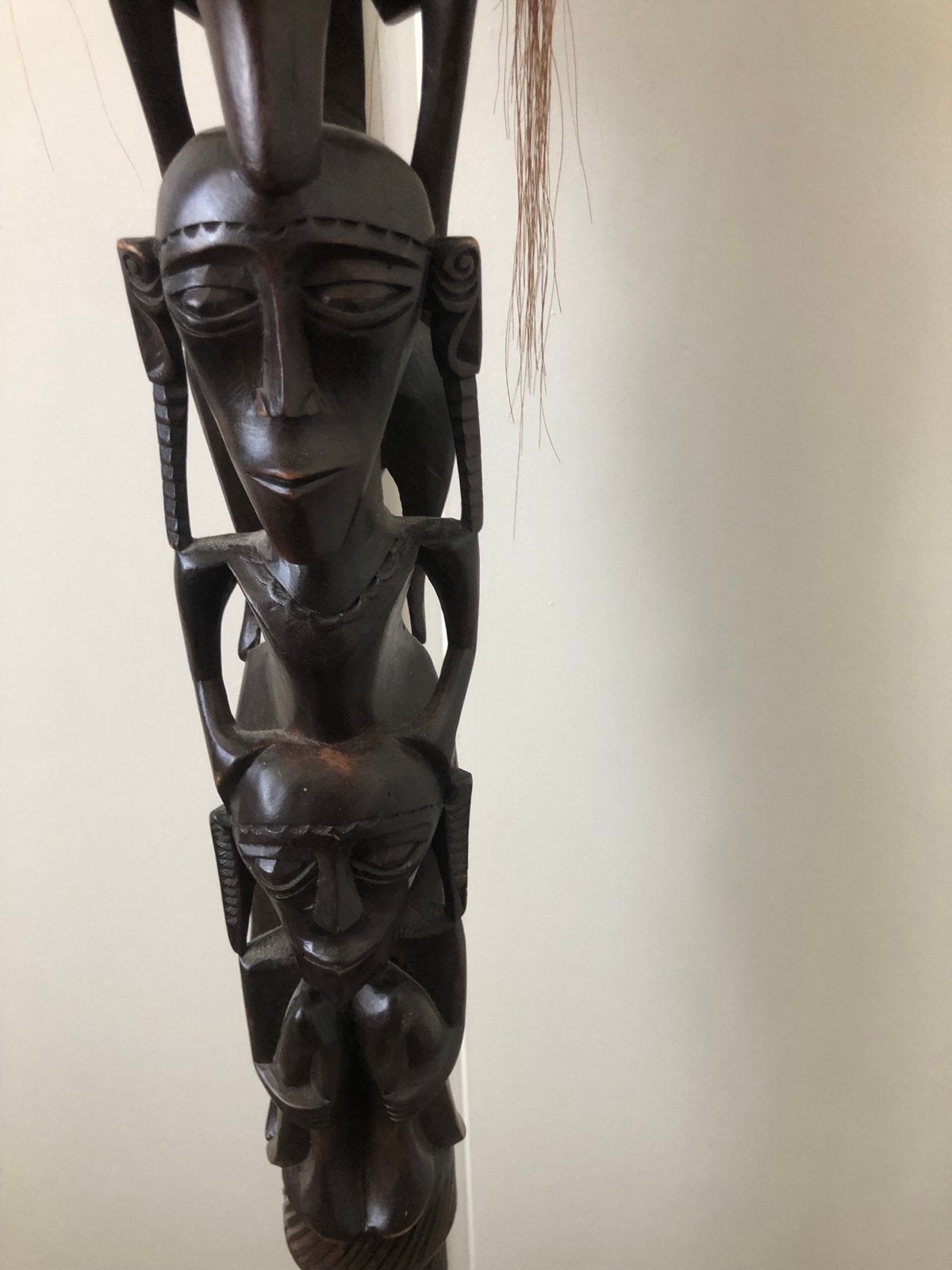 Batak Toverstaf uit Sumatra, Indonesië - 150 cm Hout, Antiek en Kunst, Bruin, Ophalen of Verzenden, Indonesië, Gesneden