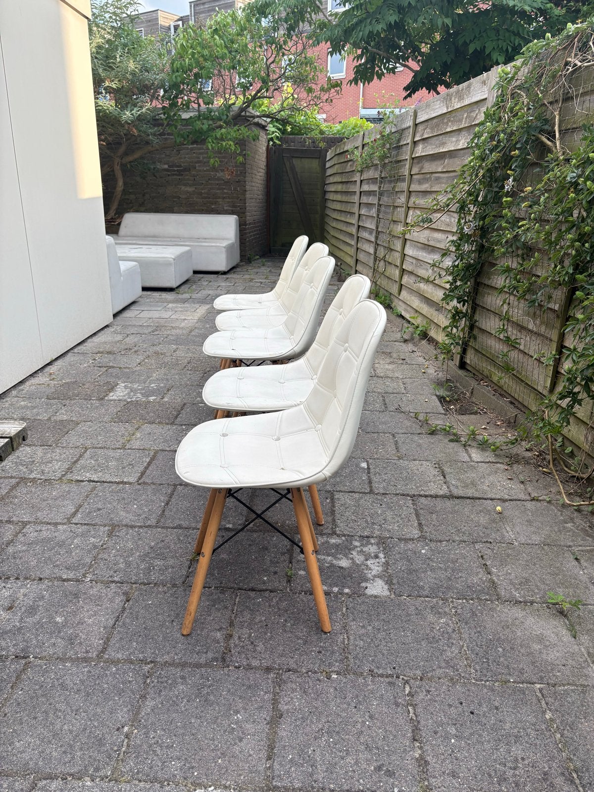 Set van 5 stoelen - opknapper, Ophalen, Gebruikt, Wit, Vijf, Zes of meer stoelen