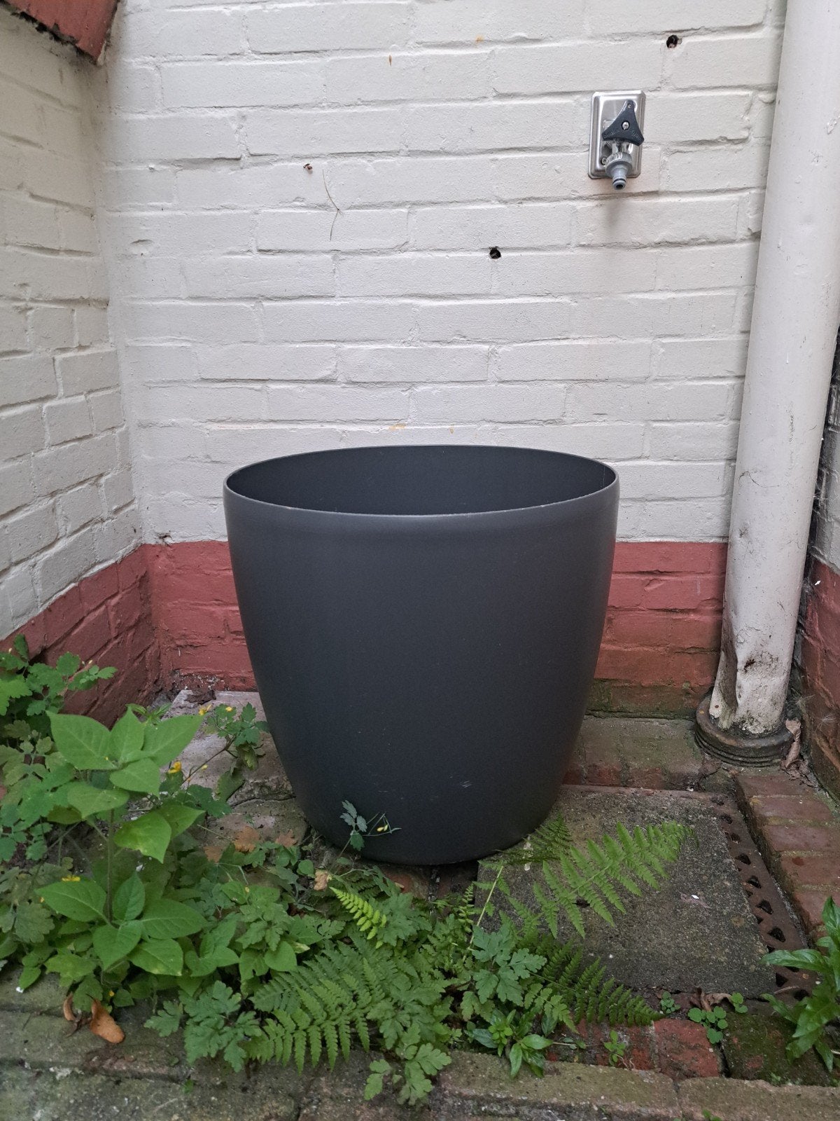 Elho bloempot op wieltjes - Antraciet, Tuin en Terras, Bloempotten, Ophalen, Kunststof, Gebruikt, 40 cm of meer