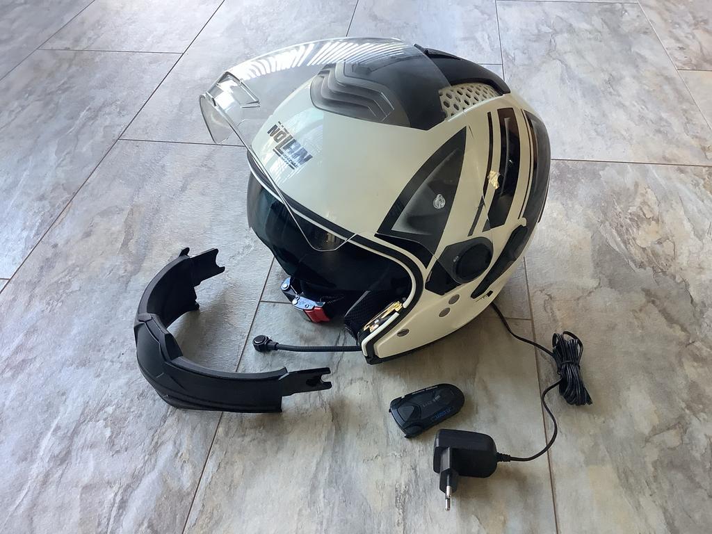 Nolan N43 Air N-Com motorhelm met N-com Kit3- Maat L, Systeemhelm, Nolan, Ophalen of Verzenden, L