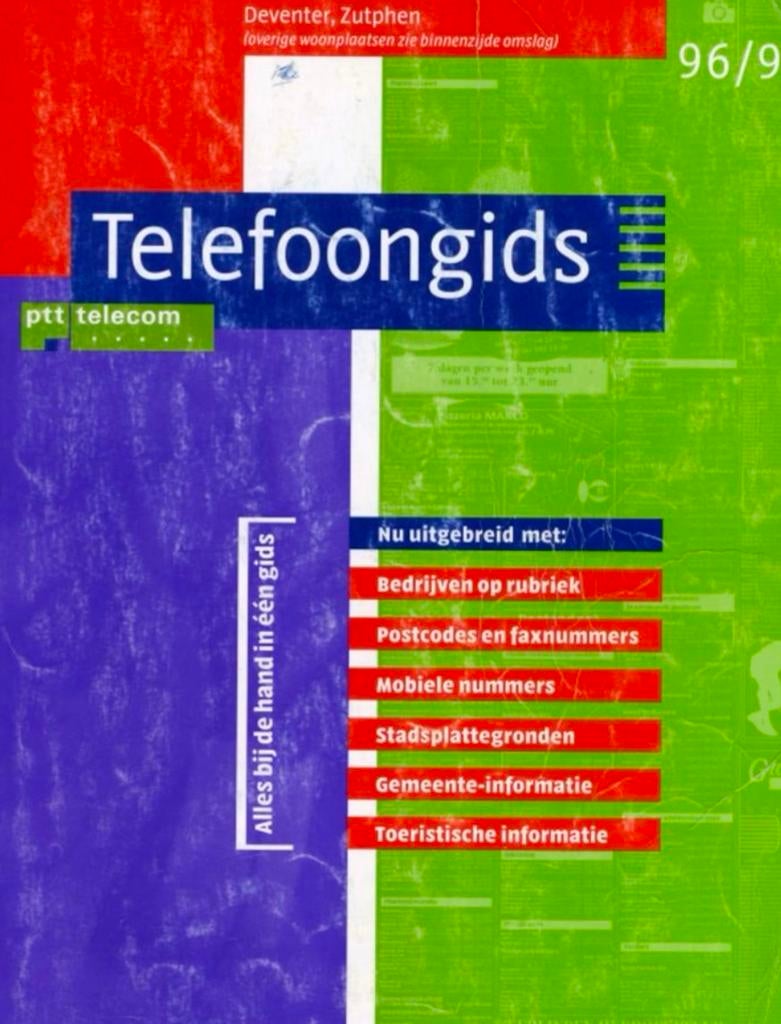 Gezocht: jaren 80/90 Telefoongids regio Zutphen 05750, Ophalen of Verzenden