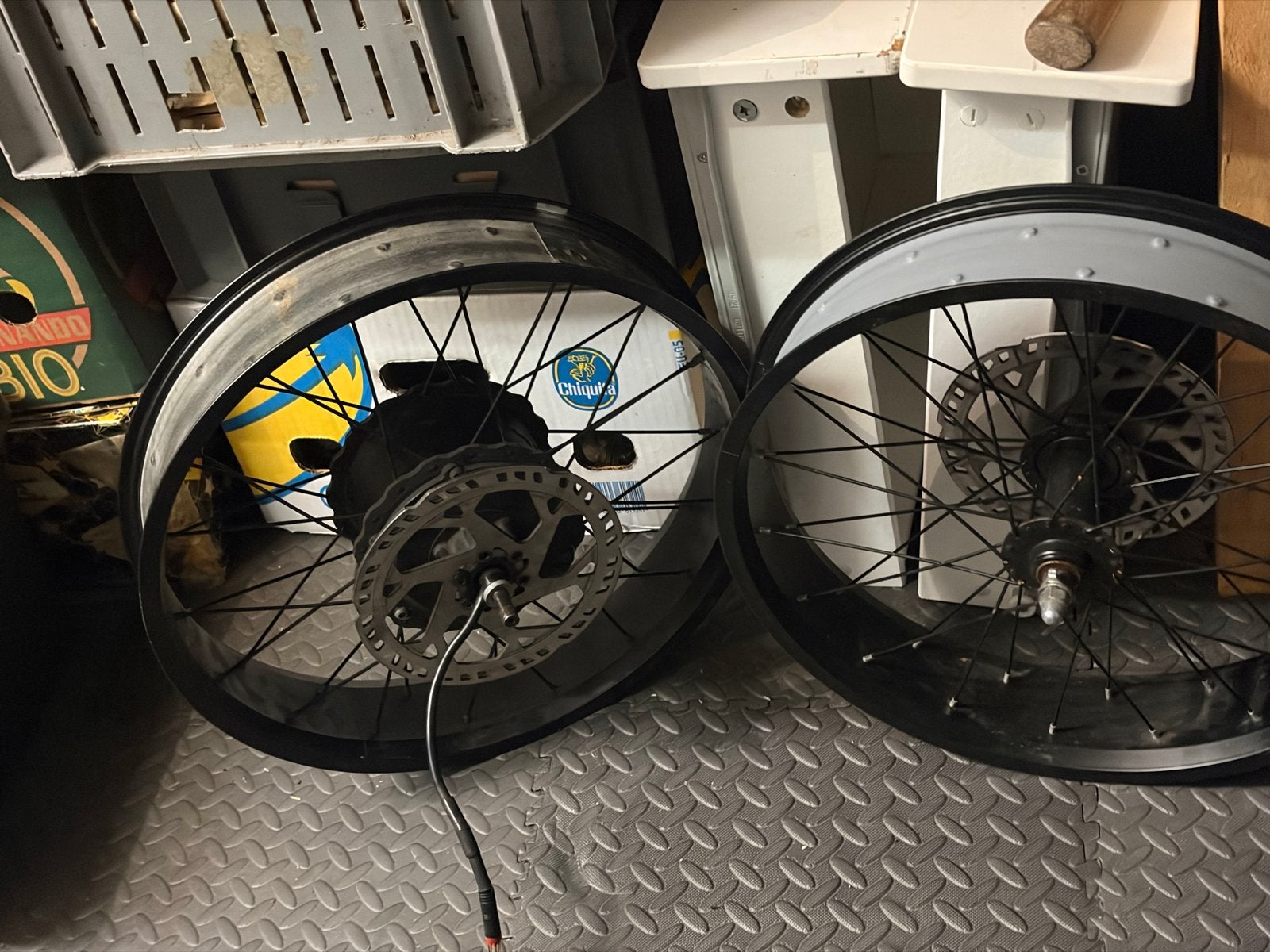 Voor- en achterwiel met werkende motor, Ophalen of Verzenden, Gebruikt, Elektrische fiets, Wiel