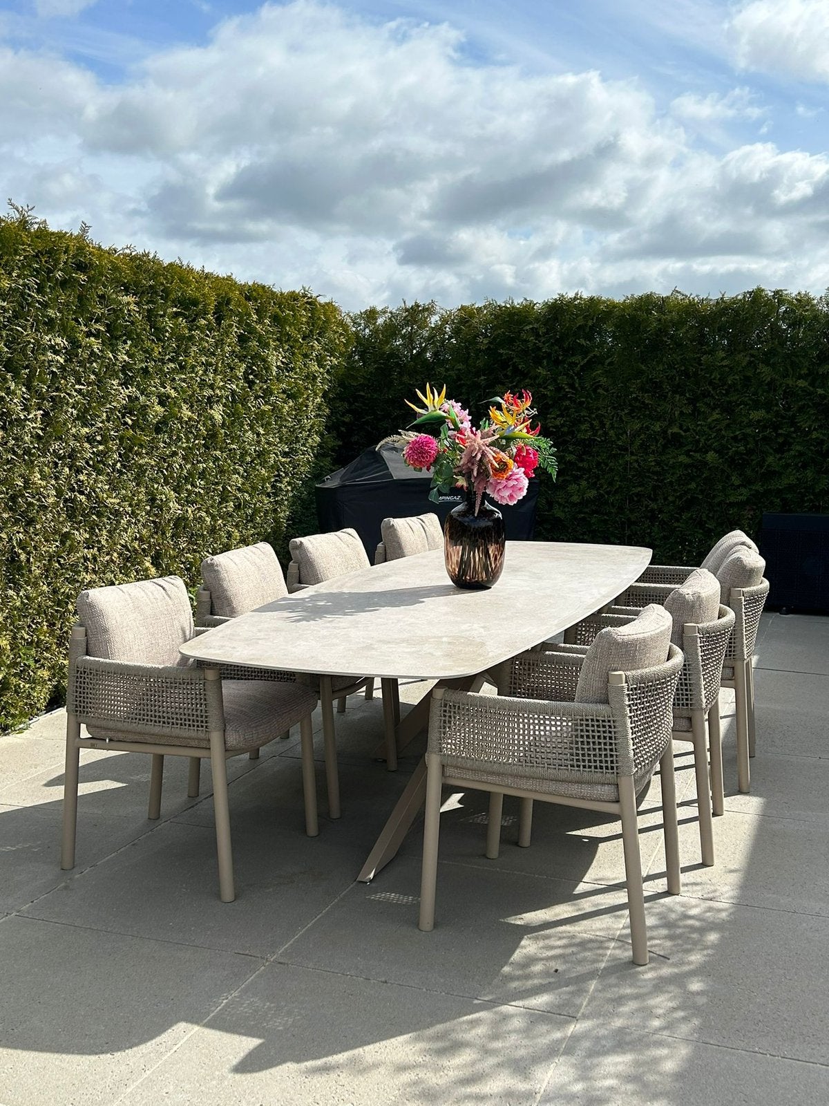 Savanne dining set en lounge set terre en latte 4 seasons, Ophalen of Verzenden, Nieuw, Rechthoekig, Overige materialen
