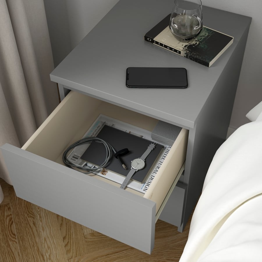 Ikea Malm ladekast, 2 lades, grijs, 40x55cm, NIEUW in doos, Minder dan 50 cm, 1 of 2 laden, Nieuw, Ophalen of Verzenden