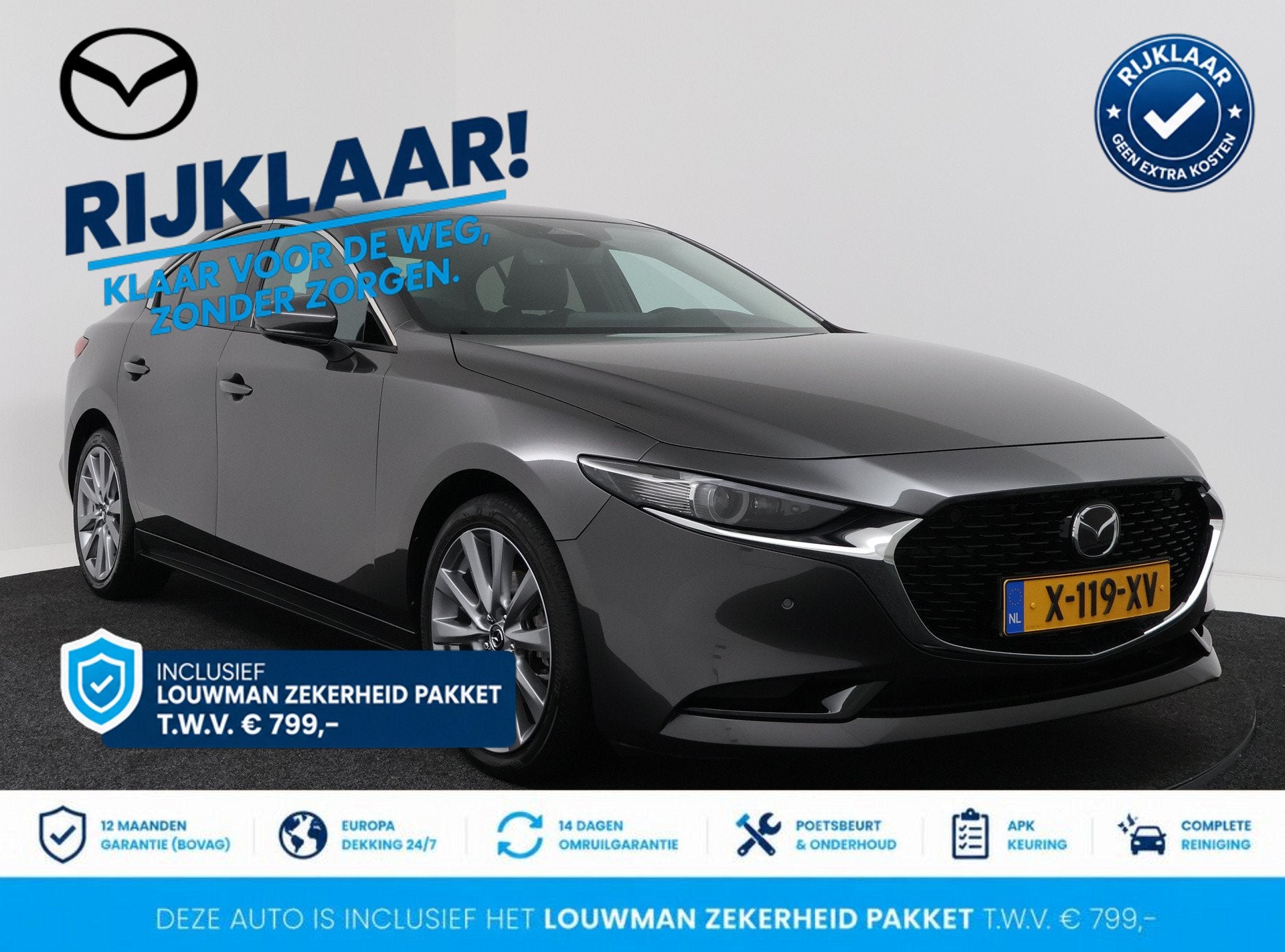 Mazda 3 2.0 e-SkyActiv-G M Hybrid 150 Exclusive-line Bose en, Voorwielaandrijving, Gebruikt, 4 cilinders, Bedrijf