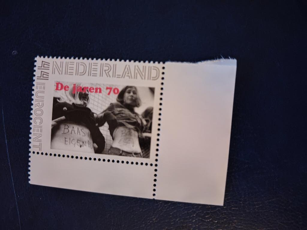 Persoonlijke zegel de jaren 70 hoekstuk Dolle Mina, Verzenden, Na 1940, Postfris