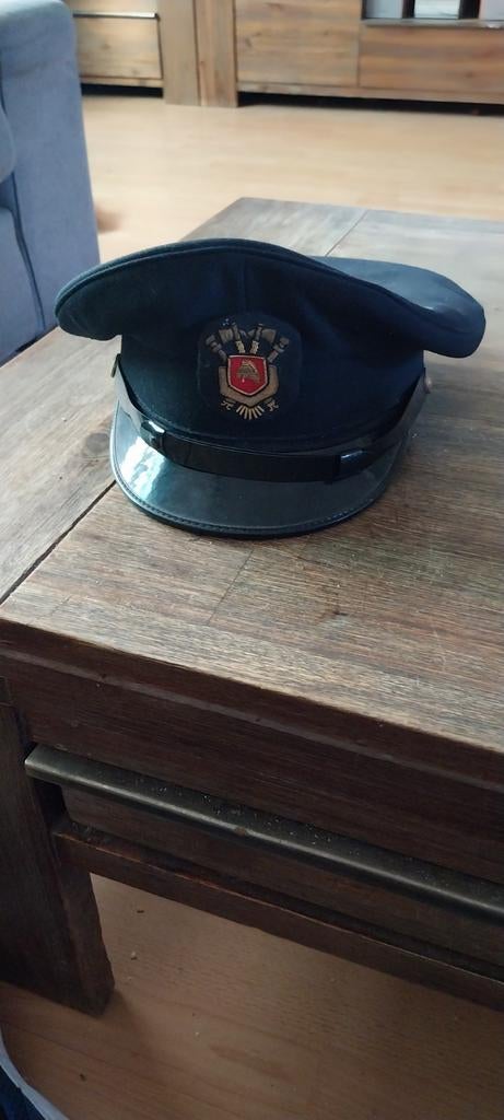 Vintage Brandweer Pet - Donkerblauw met Embleem, Kleding | Heren, Hoeden en Petten, Gedragen, Pet, One size fits all, Ophalen of Verzenden